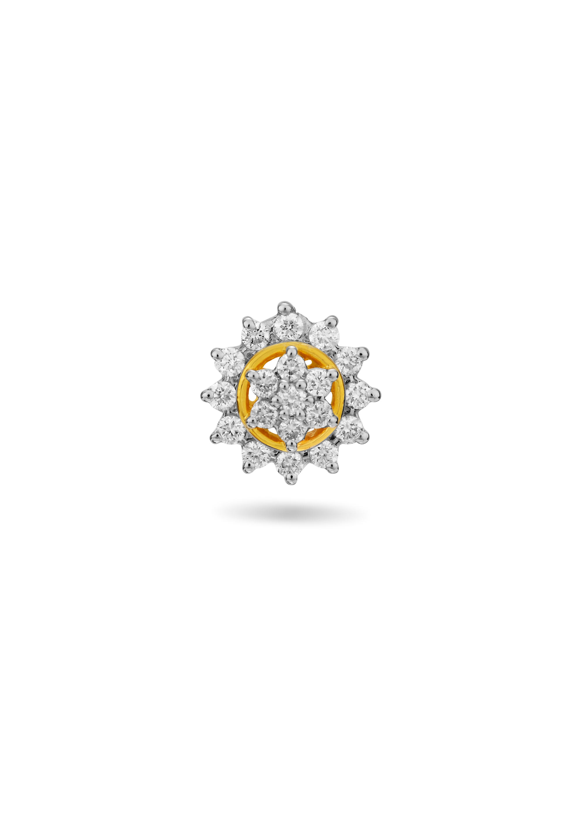 Golden Bloom Diamond Nose Pin
