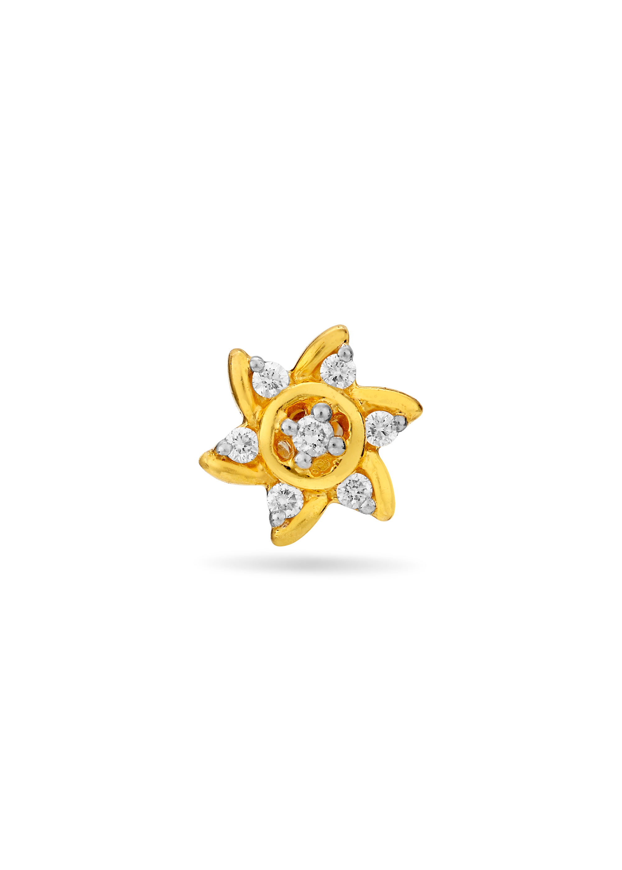 Star Shaped Diamond Cluster Nose Pin