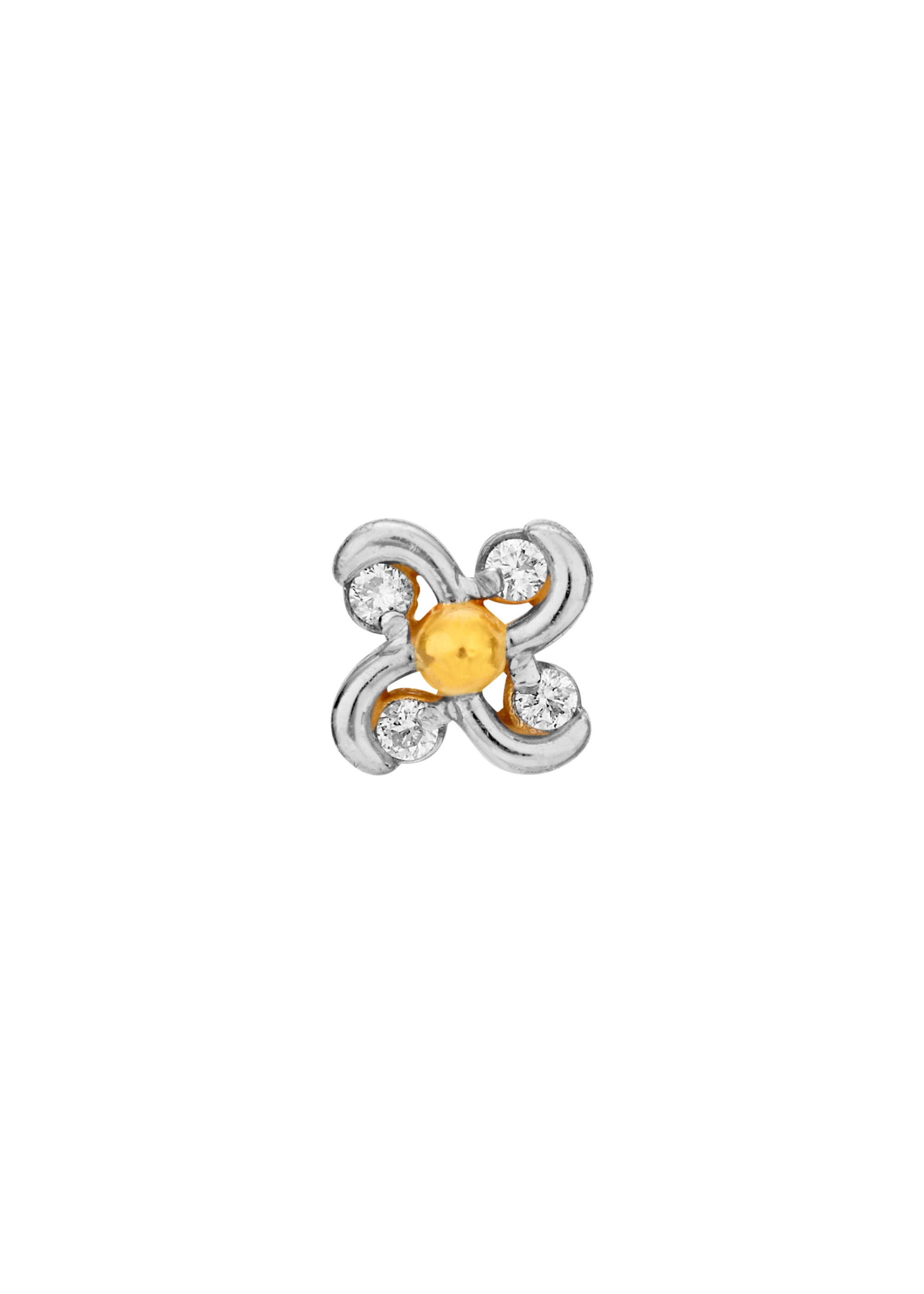 Floral Flare Twirl Diamond Nose Pin