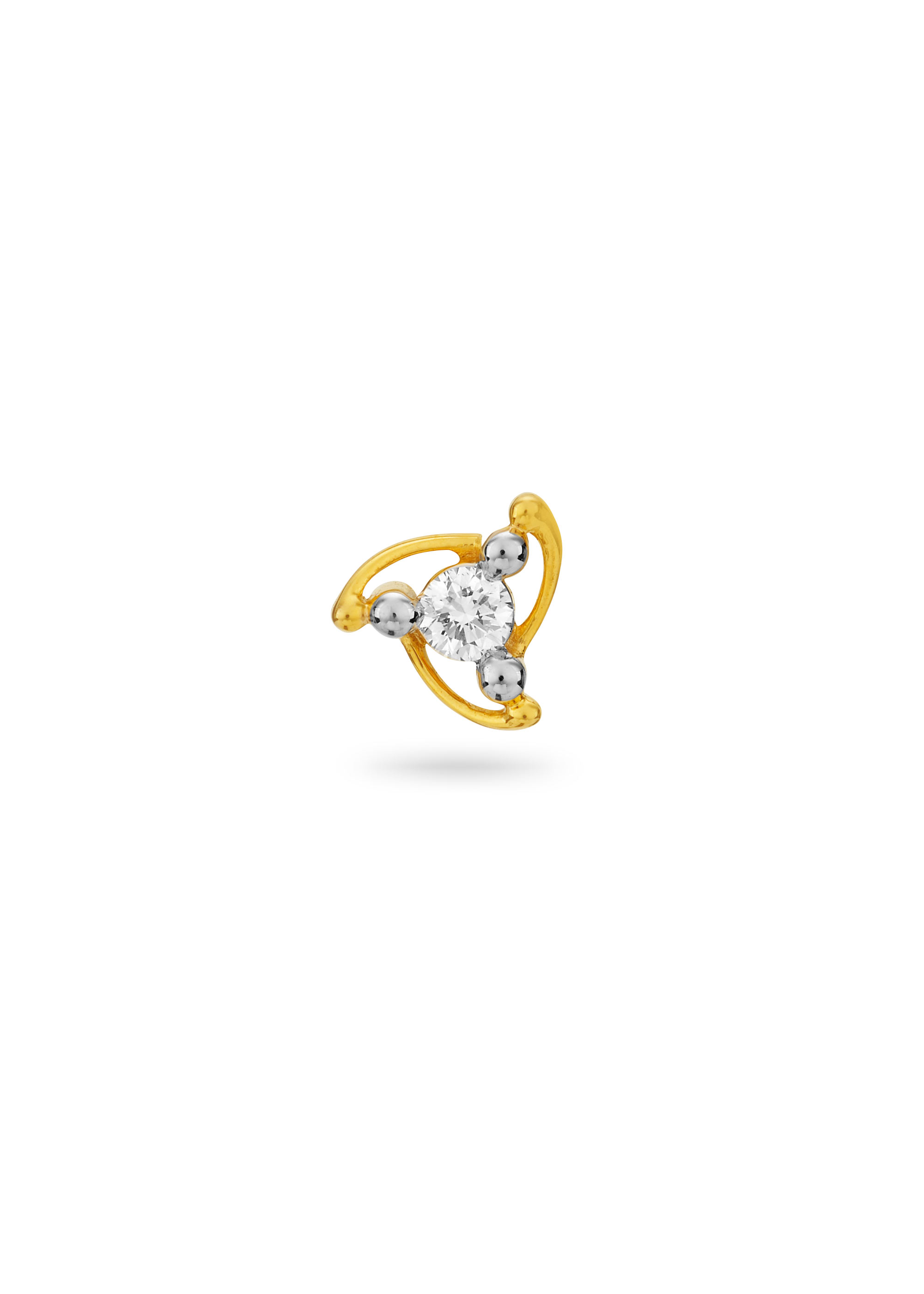 Golden Triad Diamond Nose Pin