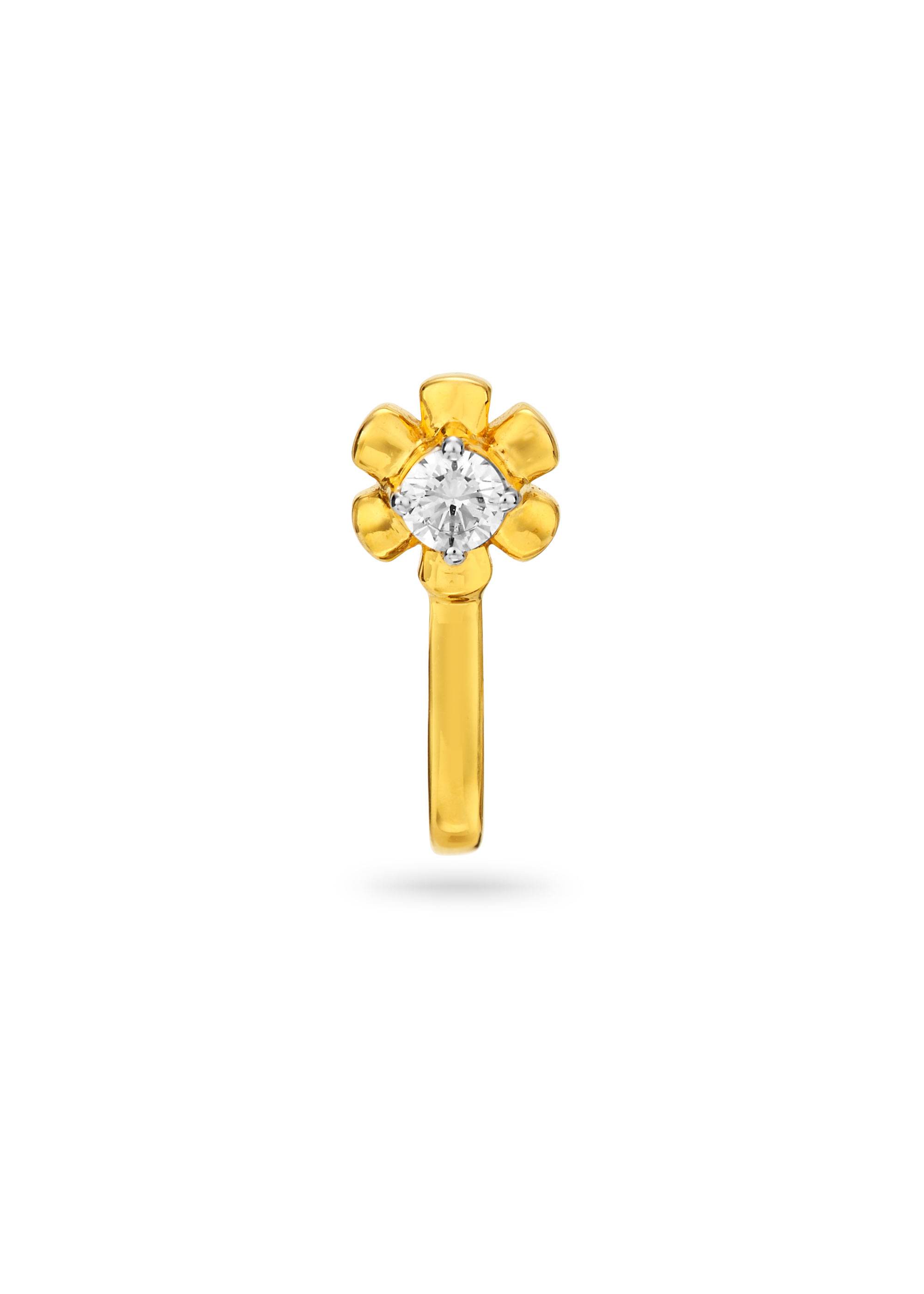 Golden Sparkle Diamond Nose Pin