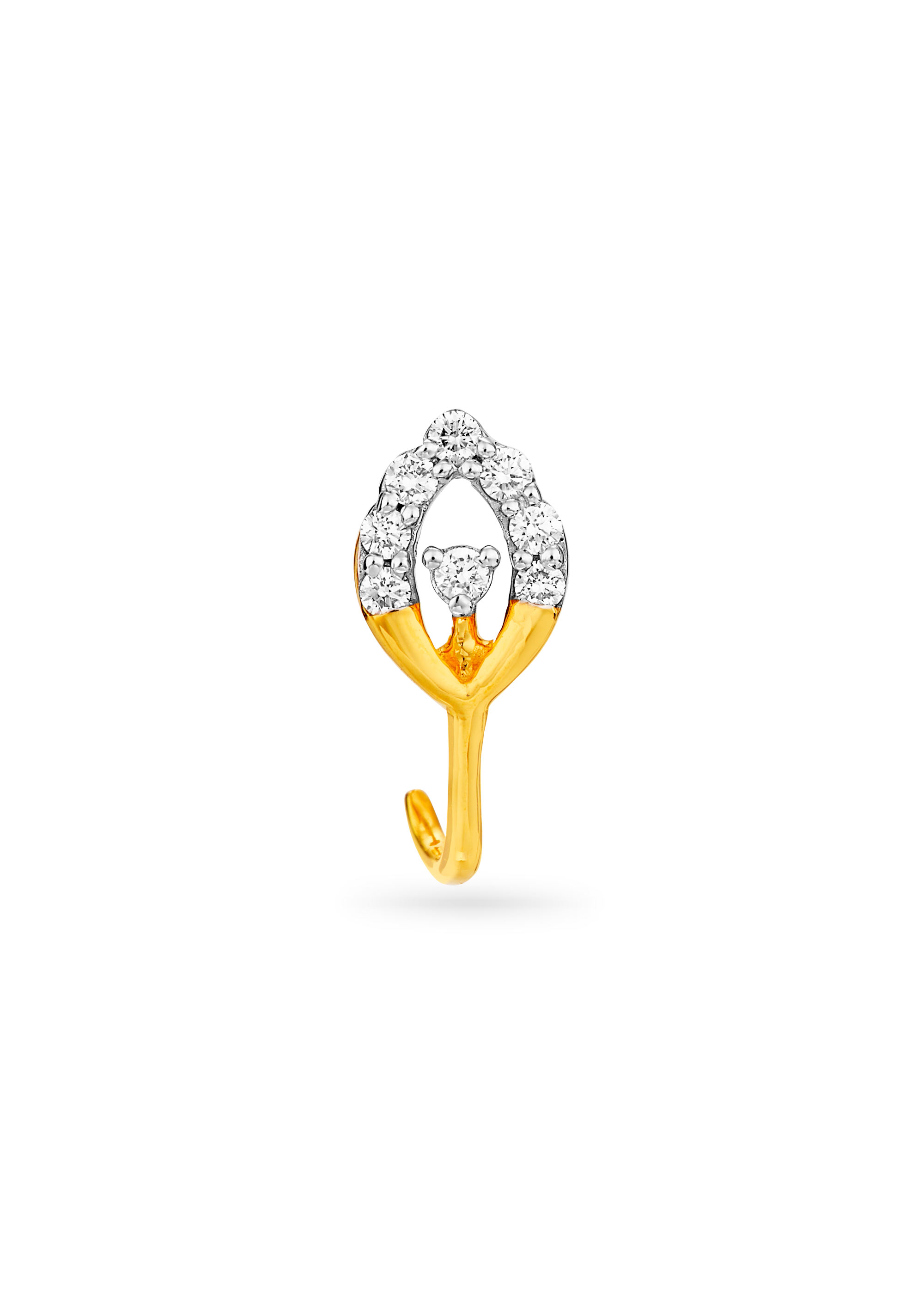 Blooming Oval Diamond Nose Pin